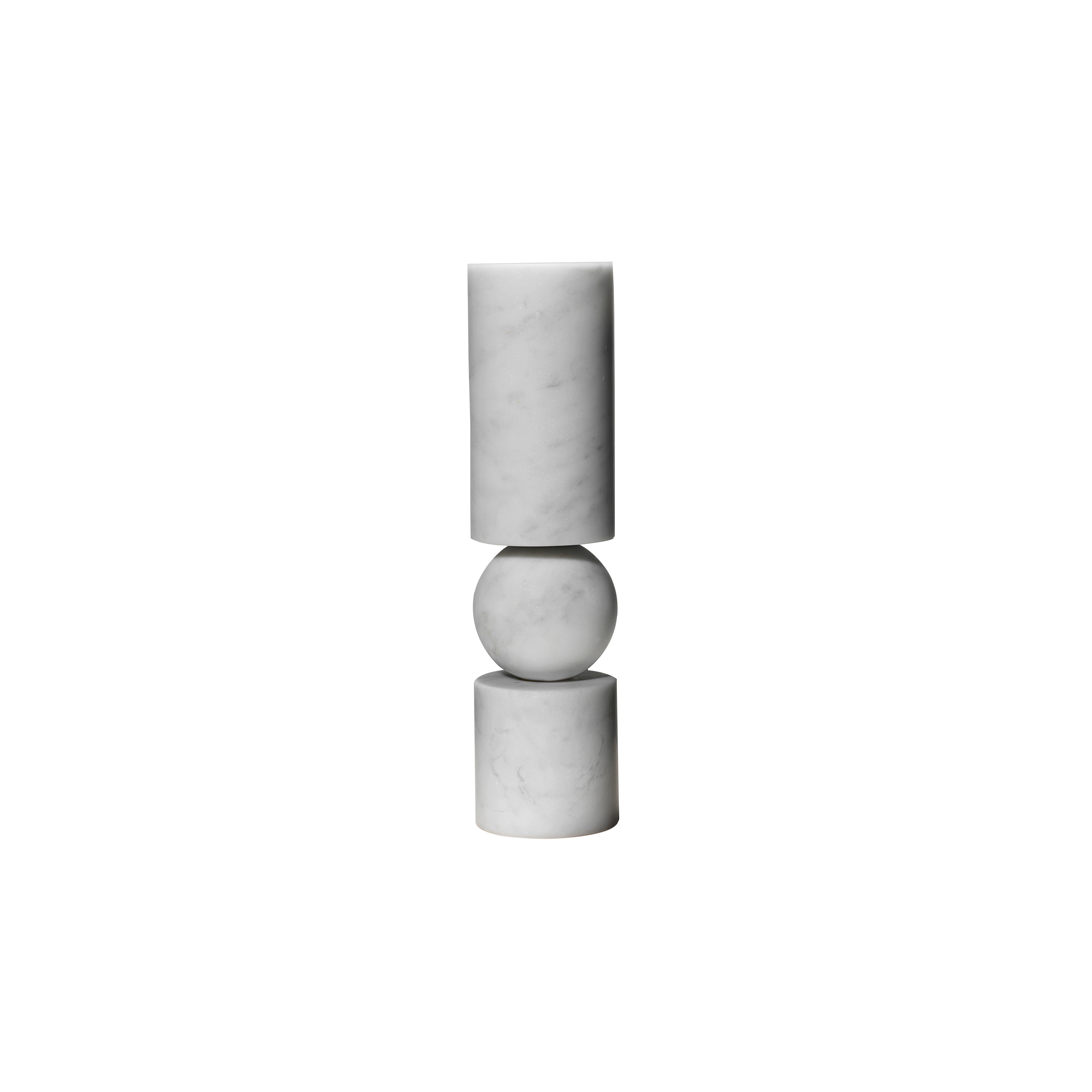 Fulcrum Candlestick: Marble + Small - 12.3