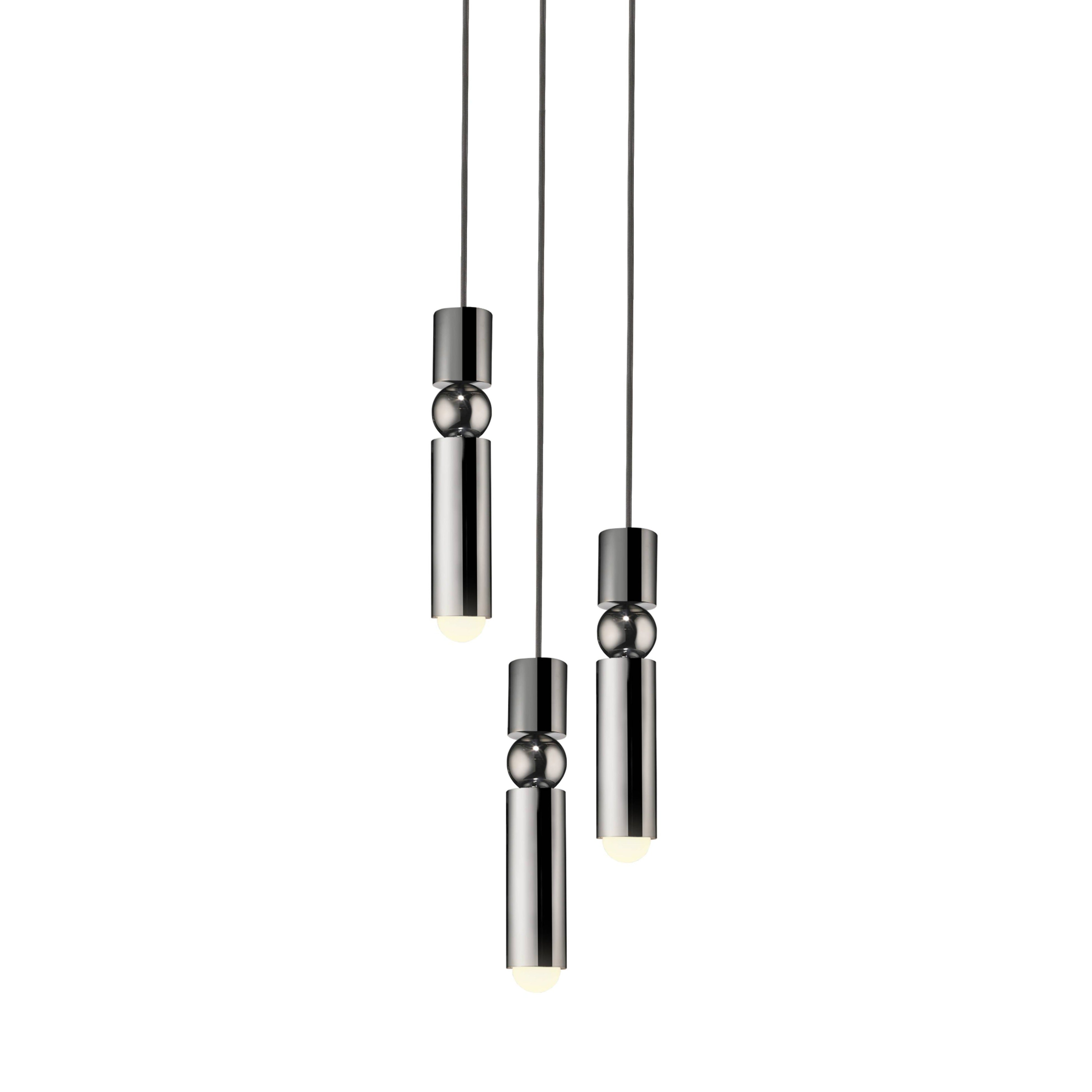 Fulcrum Chandelier: 3 Piece + Polished Chrome