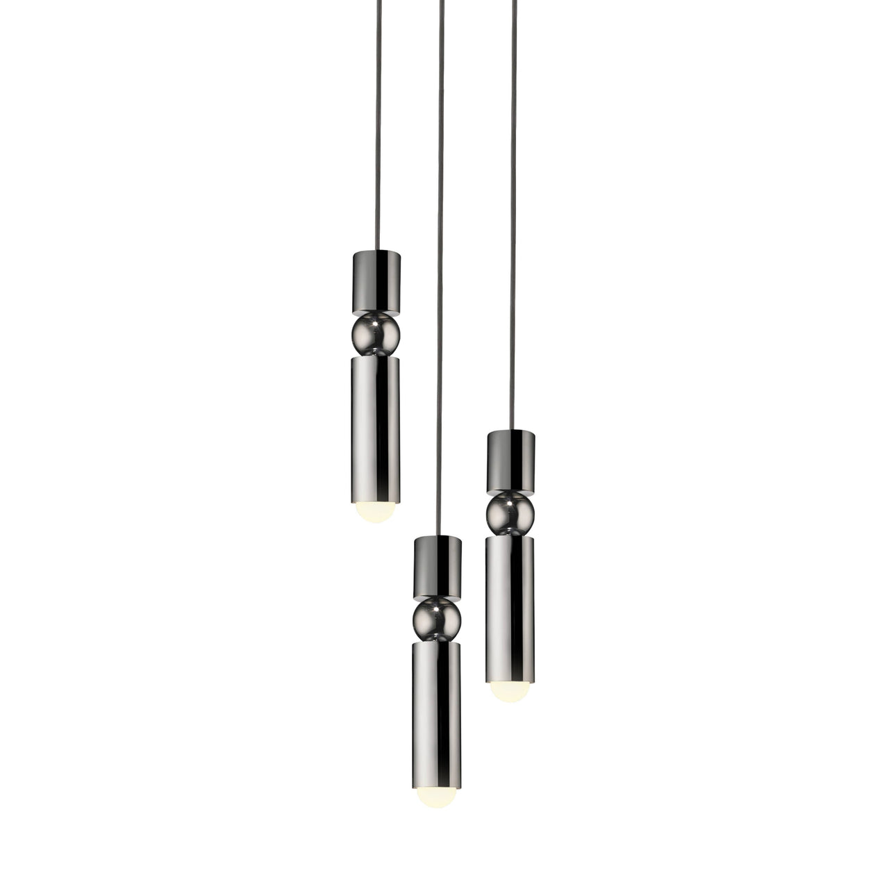 Fulcrum Chandelier: 3 Piece + Polished Chrome