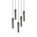 Fulcrum Chandelier: 5 Piece + Polished Chrome