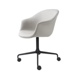 Bat Meeting Chair: 4-Star Swivel Base with Castors + Full Upholstery + Black Semi Matt