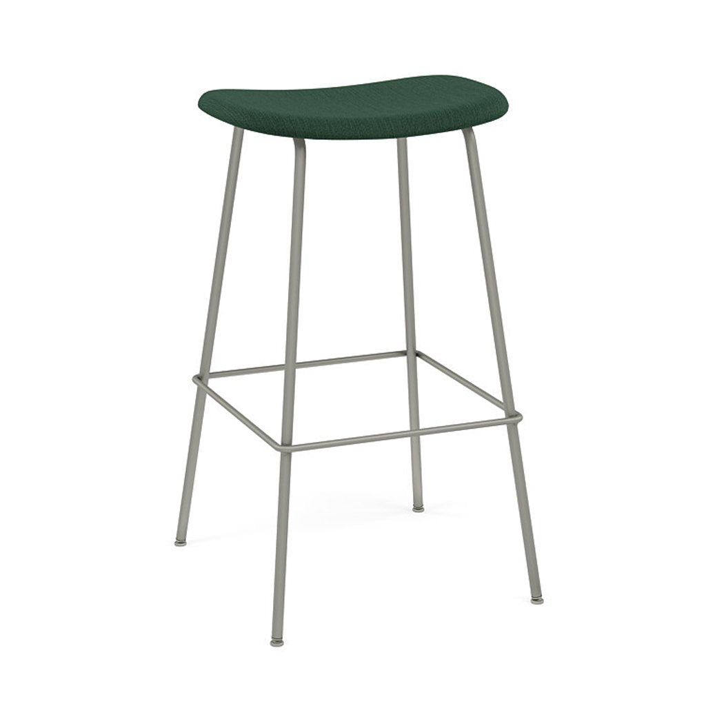 Fiber Bar + Counter Stool: Tube Base + Upholstered + Bar + Grey