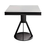 Geronimo Extendable Fenix Dining Table: Small + London Grey Fenix + Black Ash Edge + Black Ash + Lacquered Black