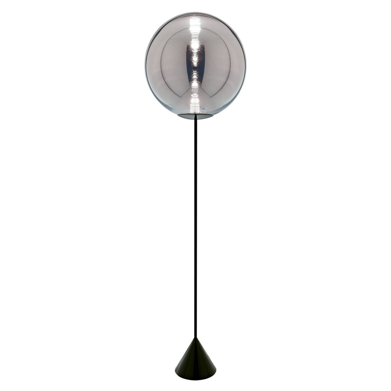 Globe Cone Floor Lamp: Sliver