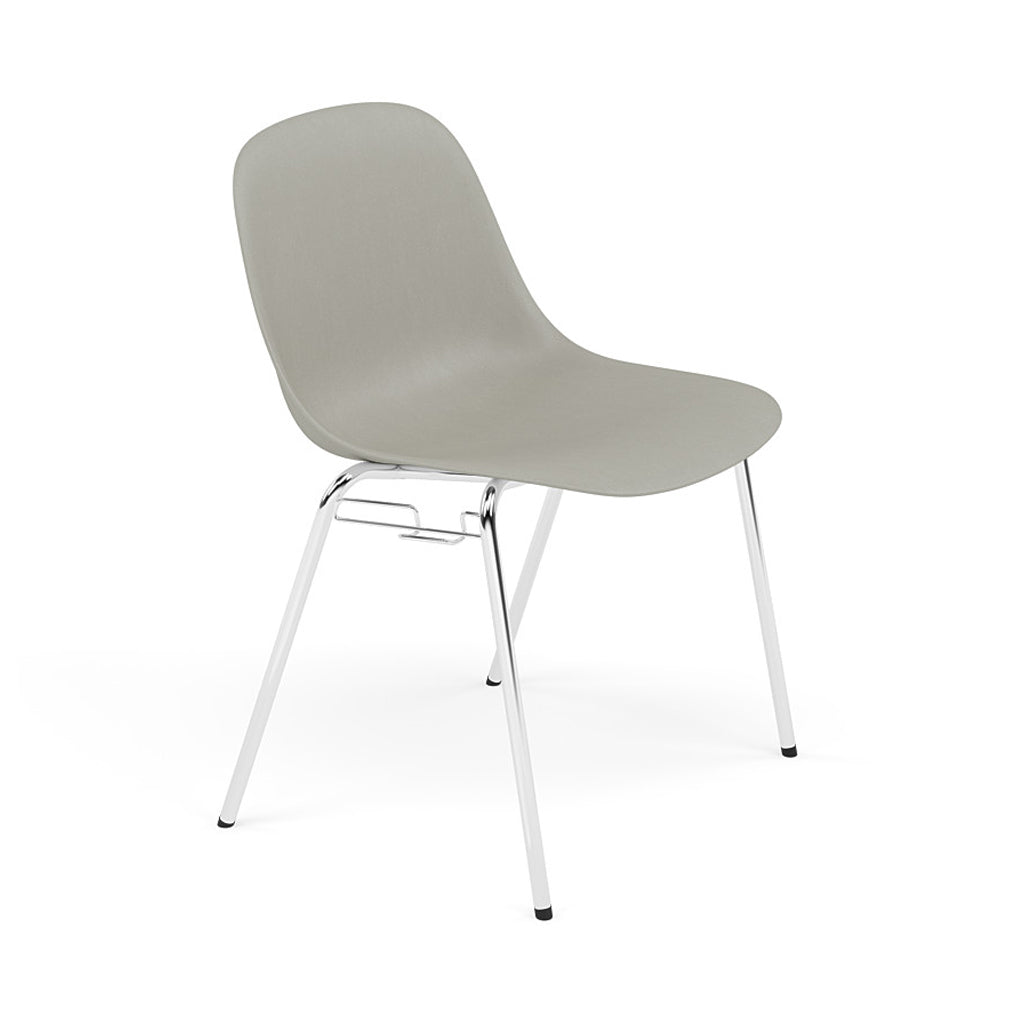 Fiber Side Chair: A-Base with Linking Device + Recycled Shell + Grey