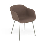 Fiber Armchair: Tube Base + Upholstered + Grey