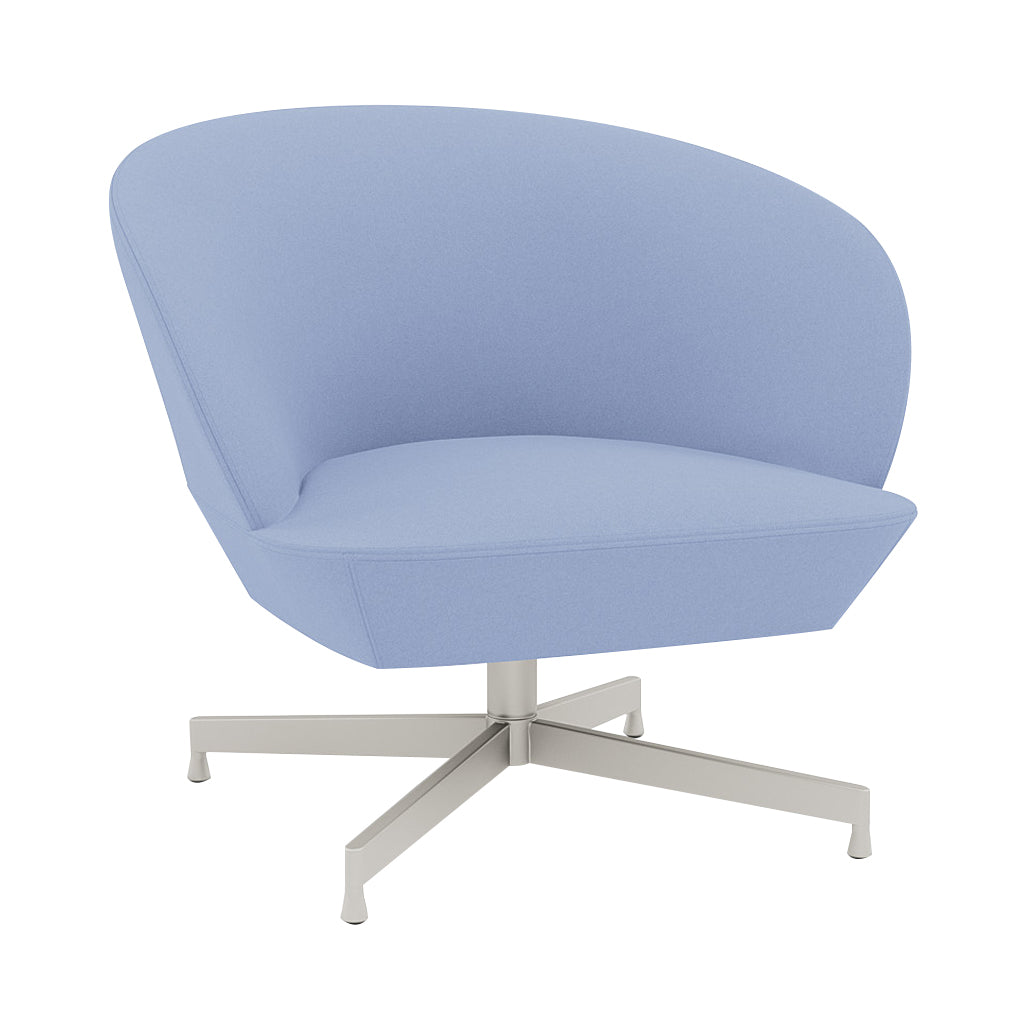 Oslo Lounge Chair: Swivel Base + Grey