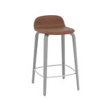 Visu Counter Stool: Upholstered + Grey