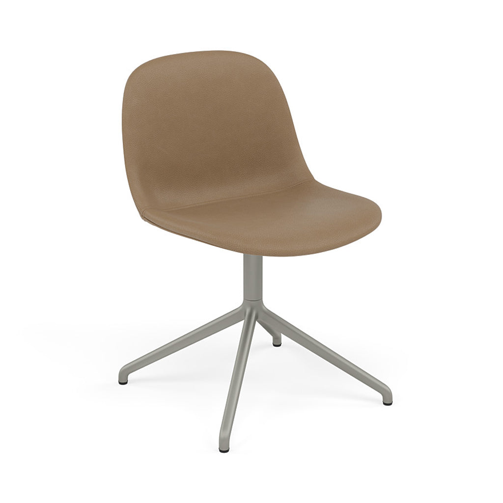 Fiber Side Chair: Swivel Base + Recycled Shell + Upholstered + Grey