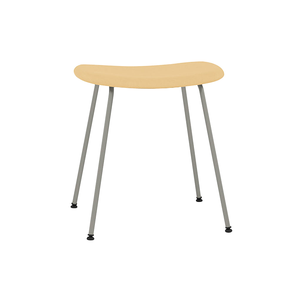 Fiber Stool: Tube Base + Upholstered + Grey