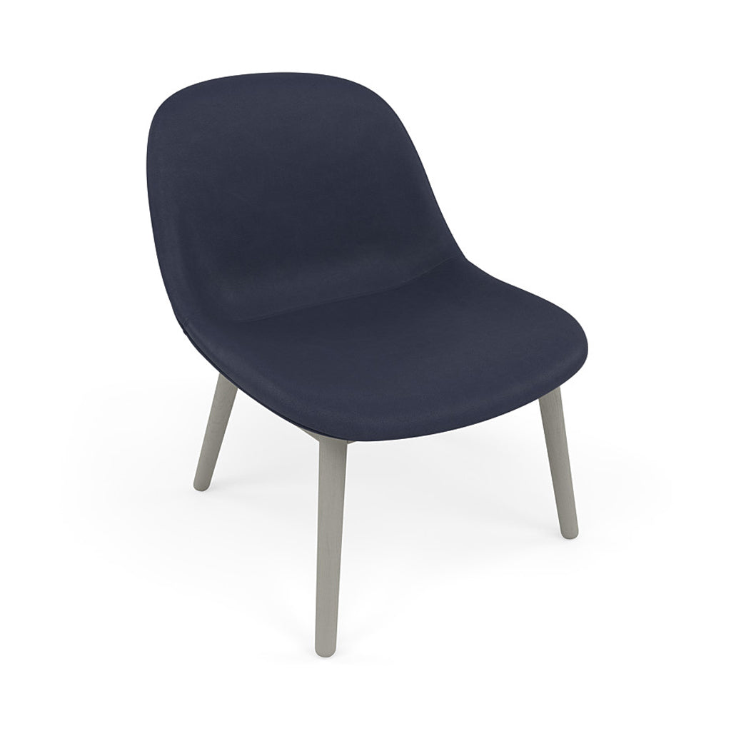 Fiber Lounge Chair: Wood Base + Upholstered + Grey