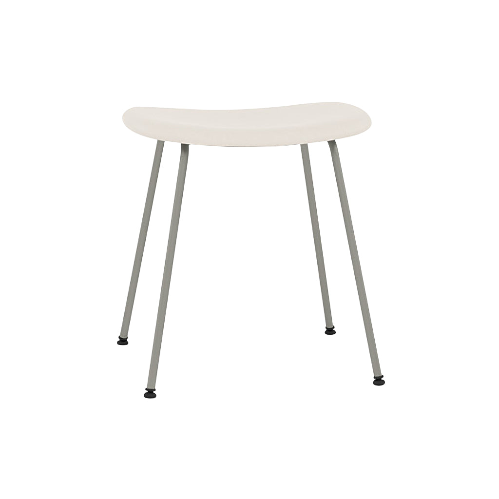 Fiber Stool: Tube Base + Upholstered + Grey