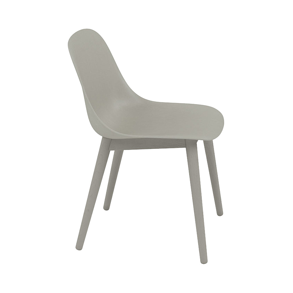 Fiber Side Chair: Wood Base + Recycled Shell + Grey