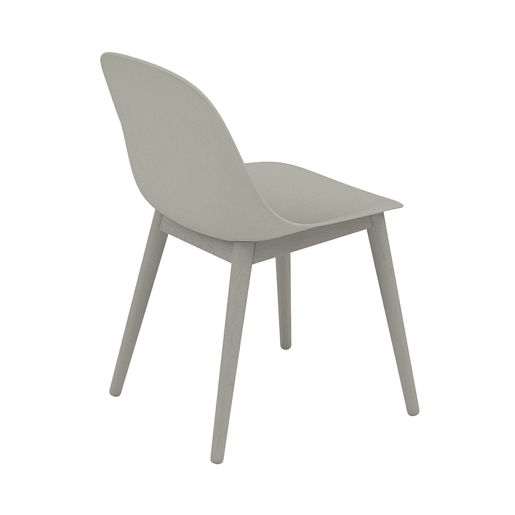 Fiber Side Chair: Wood Base + Recycled Shell + Grey