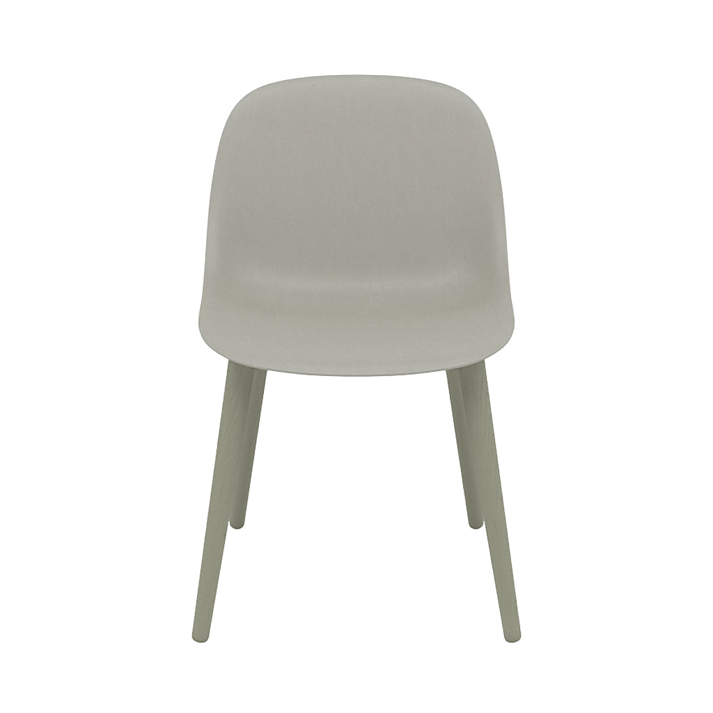 Fiber Side Chair: Wood Base + Recycled Shell + Grey