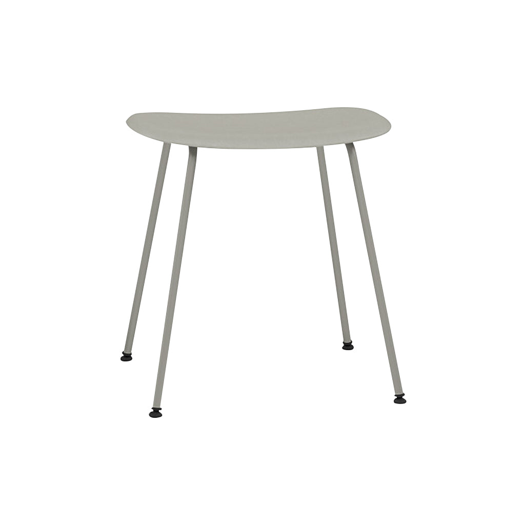 Fiber Stool: Tube Base + Grey + Grey