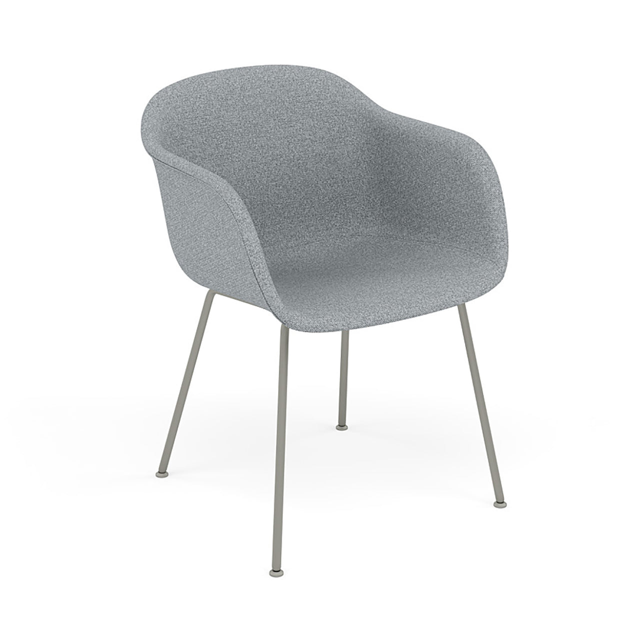 Fiber Armchair: Tube Base + Upholstered + Grey