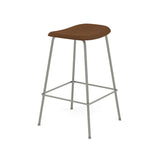 Fiber Bar + Counter Stool: Tube Base + Upholstered + Counter + Grey