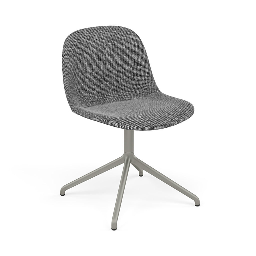 Fiber Side Chair: Swivel Base + Recycled Shell + Upholstered + Grey