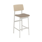 Loft Bar Stool: Upholstered + Grey + Oak