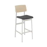 Loft Bar Stool: Upholstered + Grey + Oak