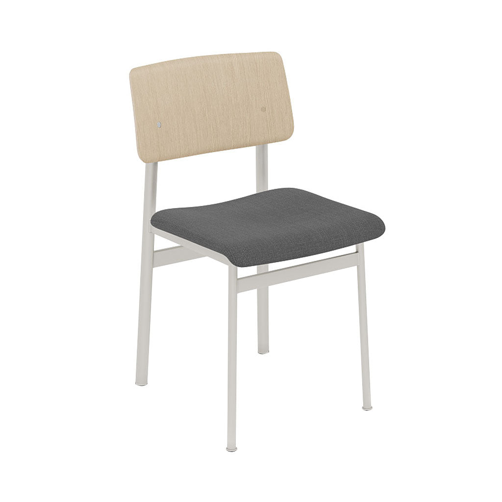 Loft Chair: Upholstered + Grey + Oak