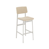 Loft Counter Stool: Upholstered + Grey + Oak