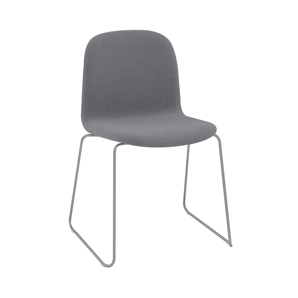 Visu Chair: Sled Base + Upholstered + Grey