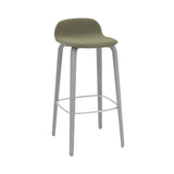 Visu Bar Stool: Upholstered + Grey