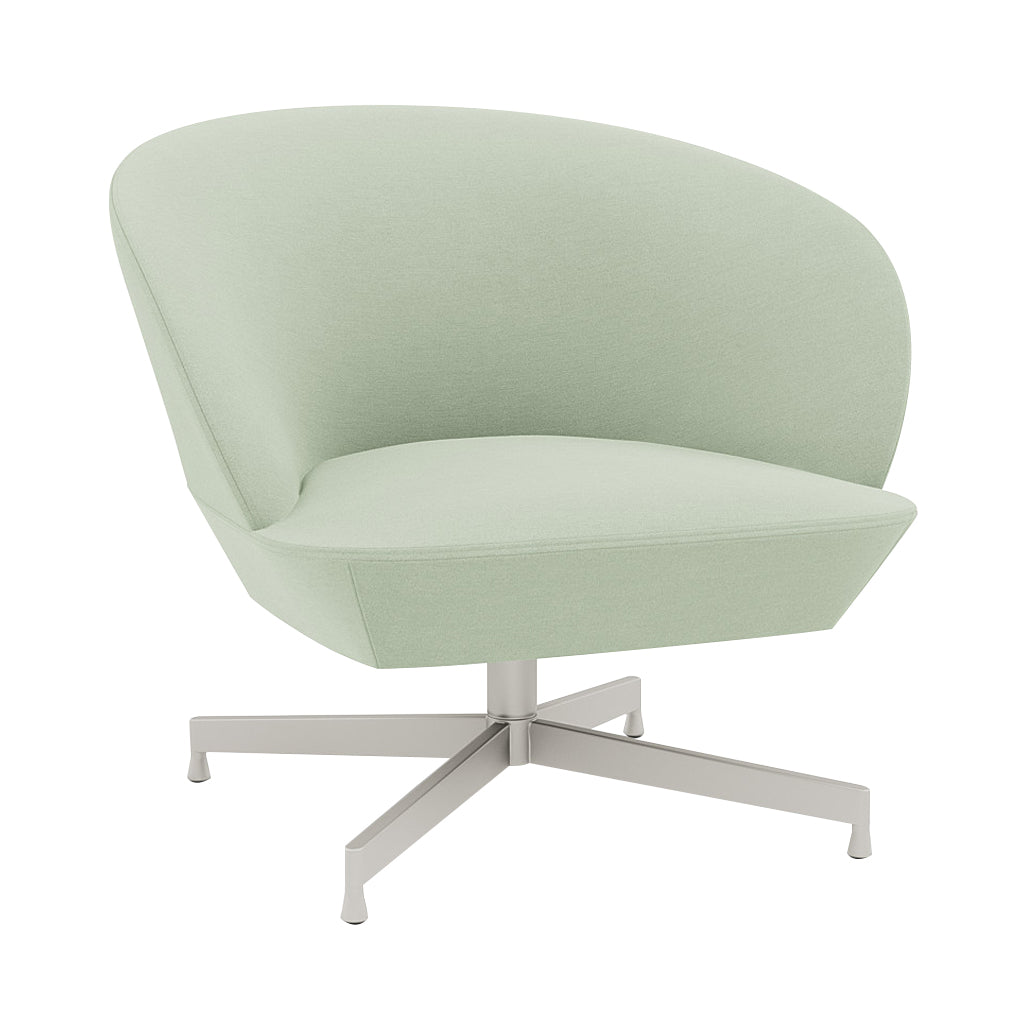 Oslo Lounge Chair: Swivel Base + Grey