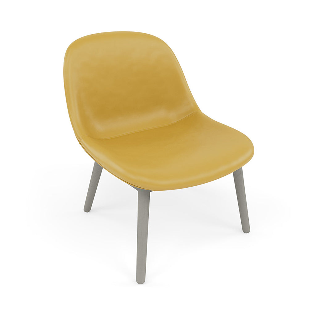 Fiber Lounge Chair: Wood Base + Upholstered + Grey