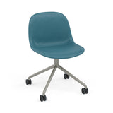 Fiber Side Chair: Swivel Base with Castors + Recycled Shell + Upholstered + Grey