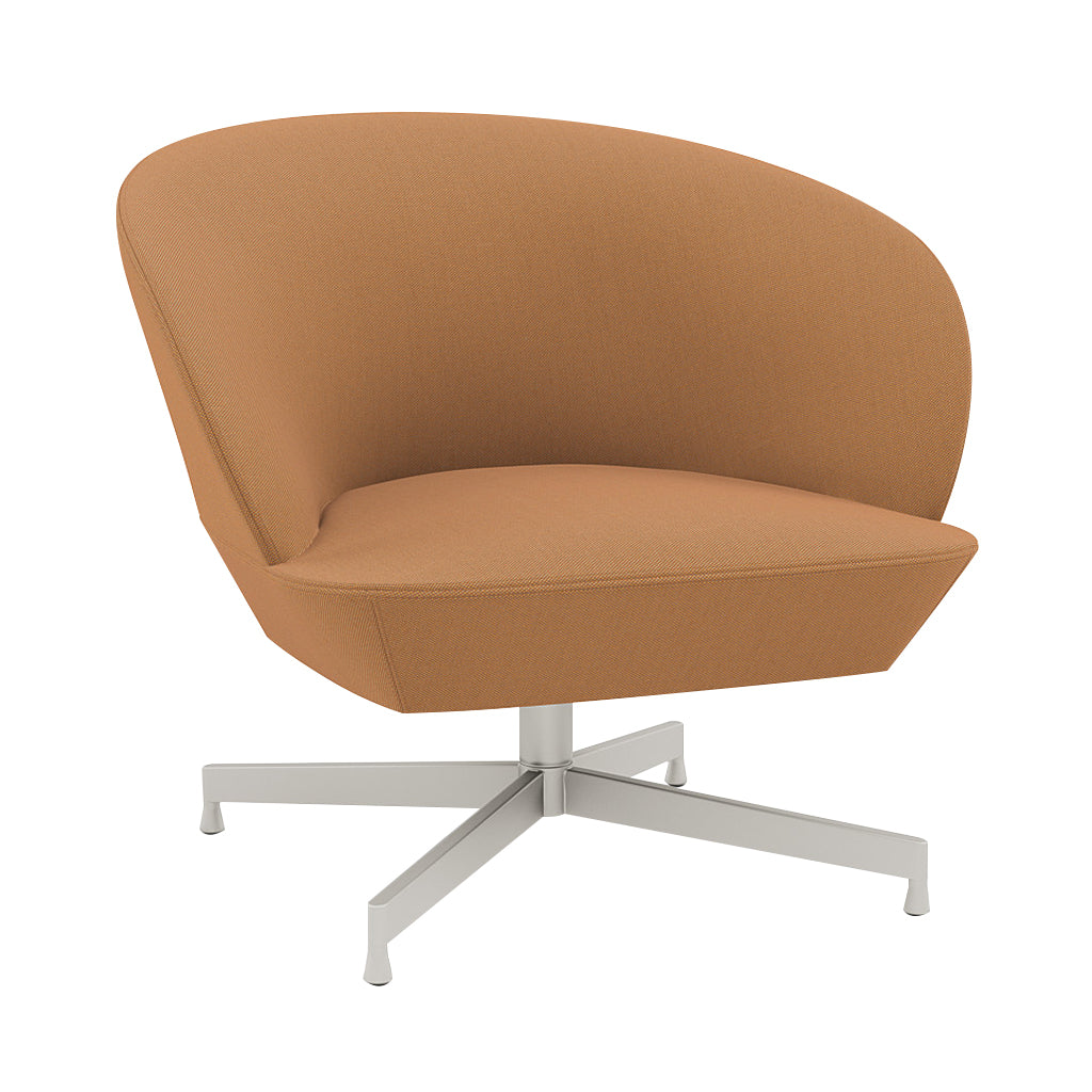 Oslo Lounge Chair: Swivel Base + Grey