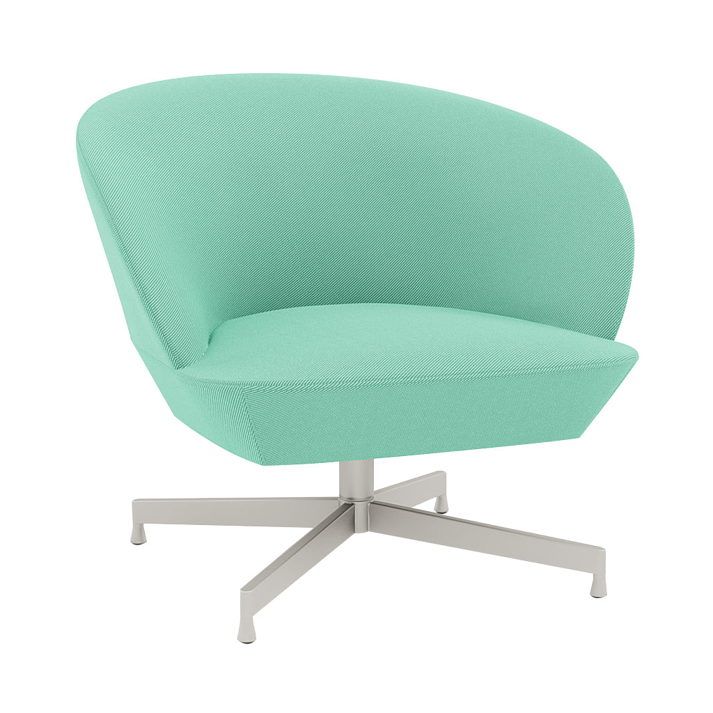 Oslo Lounge Chair: Swivel Base + Grey