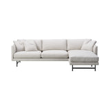 Calmo 3 Seater Chaise: Metal Base + Small - 98.4