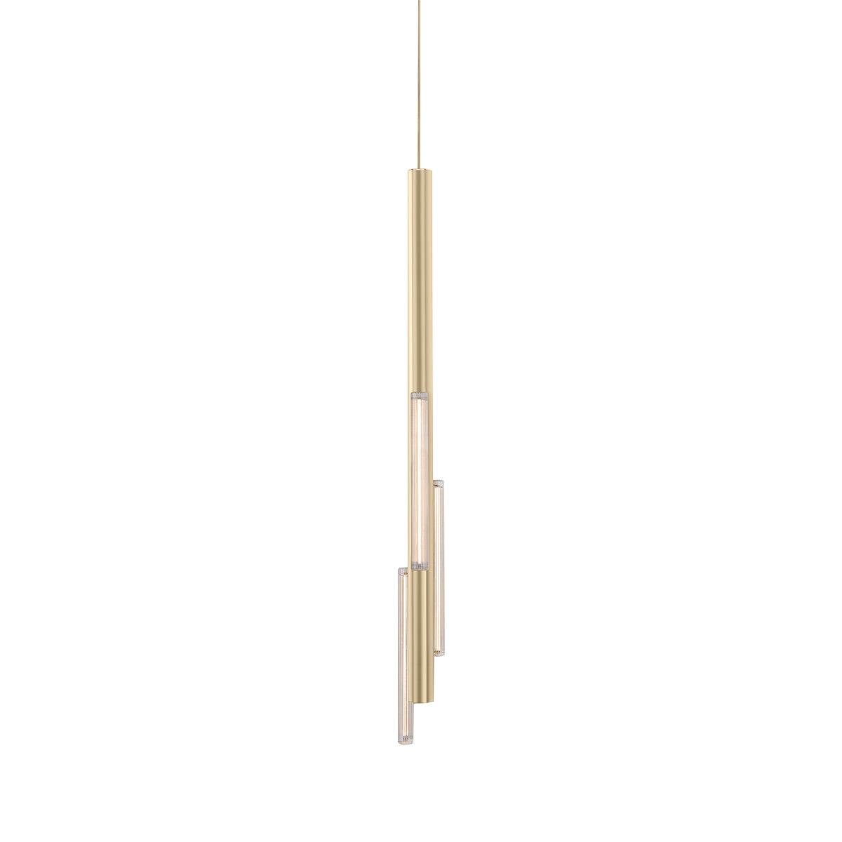 Hail Pendant Light: 3 + Long + Brushed Brass