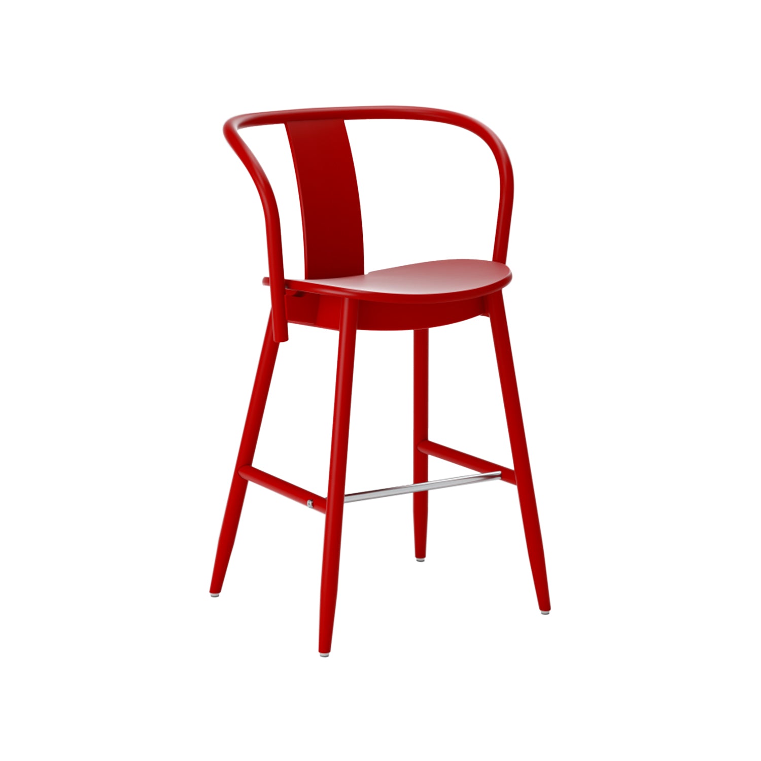 Icha Bar + Counter Chair: Counter + Red Lacquered Beech