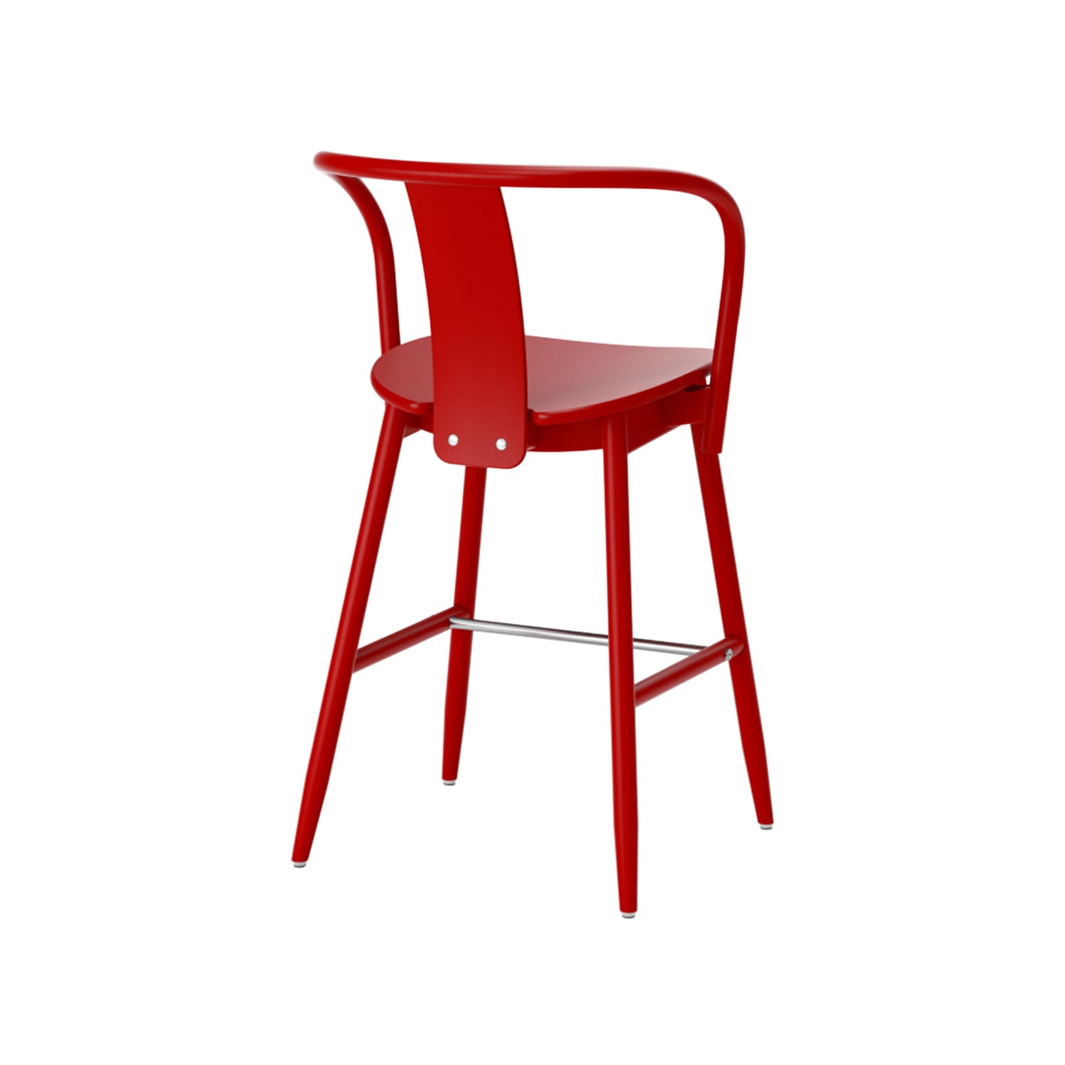 Icha Bar + Counter Chair: Counter + Red Lacquered Beech