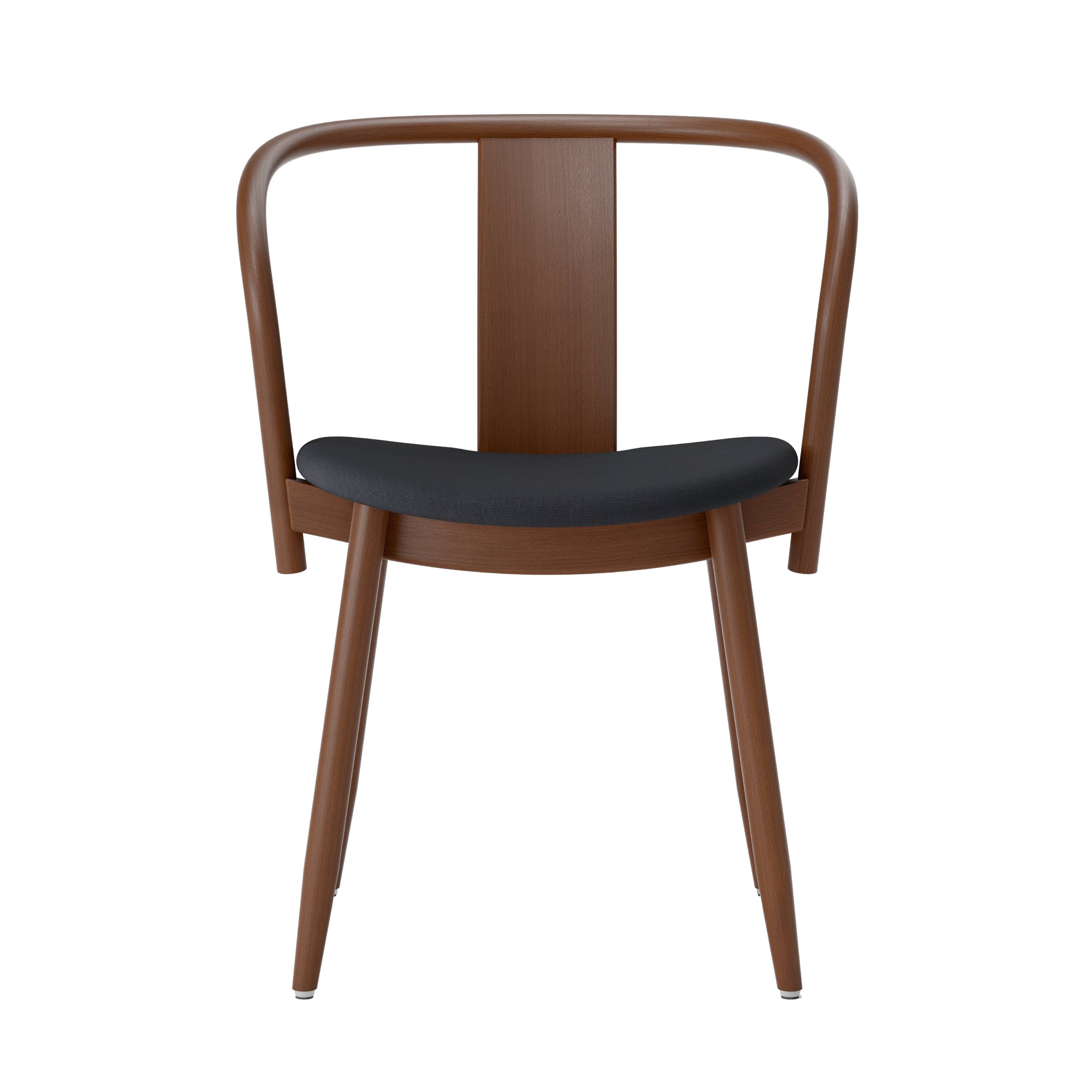 Icha Chair: Upholstered + Walnut Stained Beech