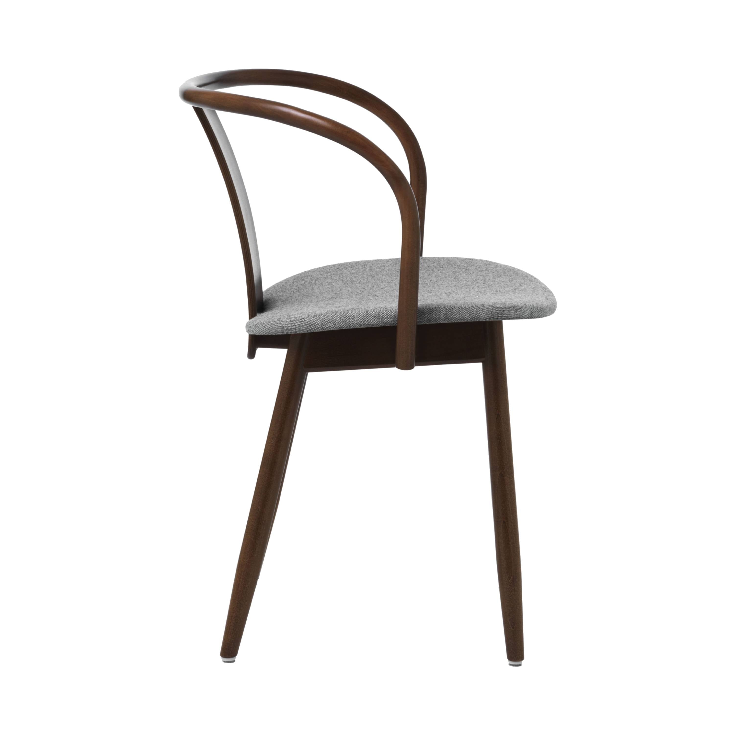 Icha Chair: Upholstered + Walnut Stained Beech