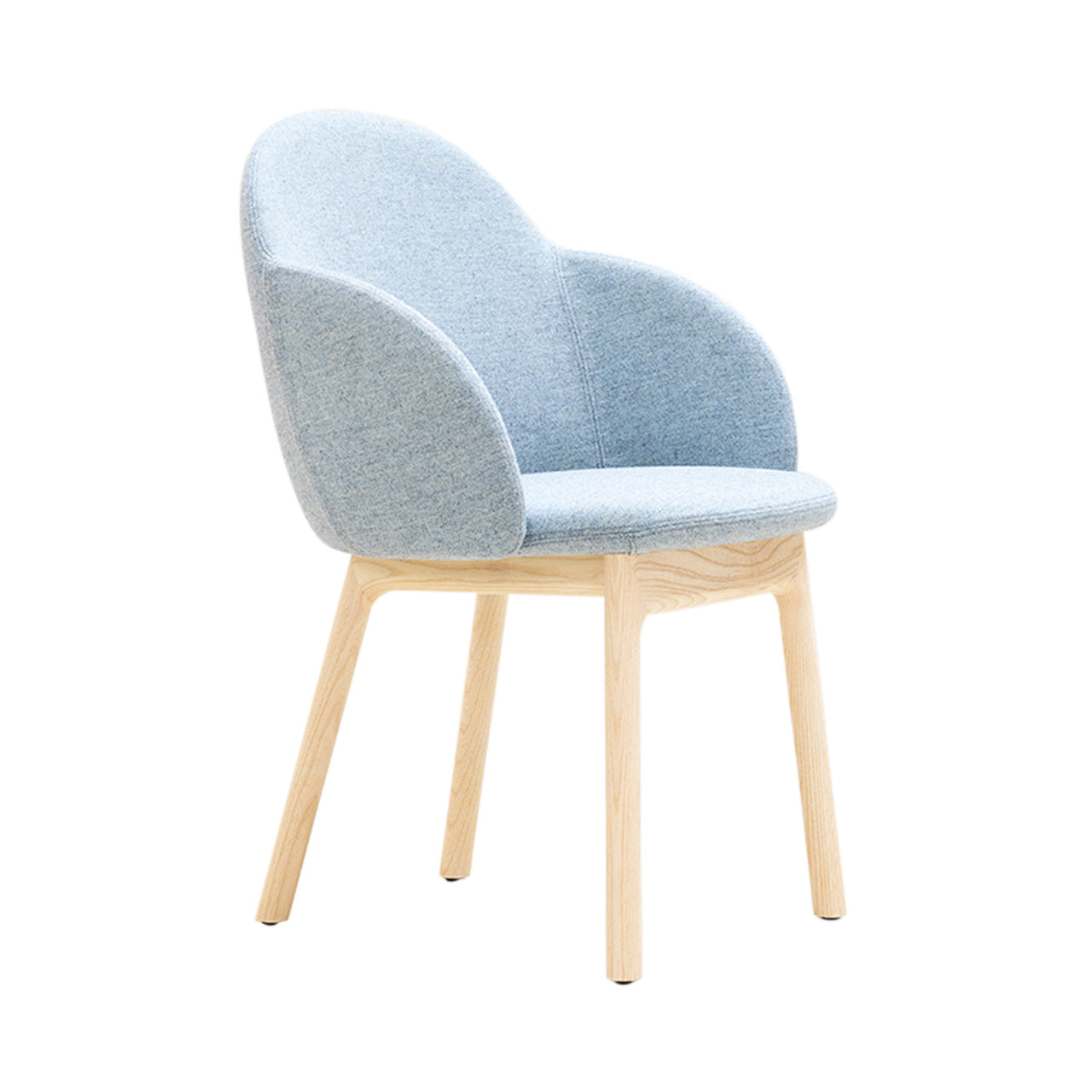 Iola Armchair: Wood Base + Ash