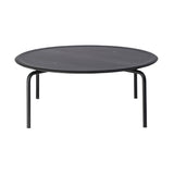 Kevi 2001 Coffee Table: Round + Powder Coated Black + Veneer Lazure - Black