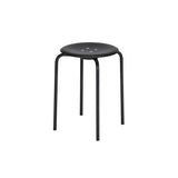 Kevi 2051 Stool: Black Lazure + Powder Coated Black