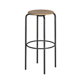 Kevi 2052 Stool: Oak Veneer + Powder Coated Black