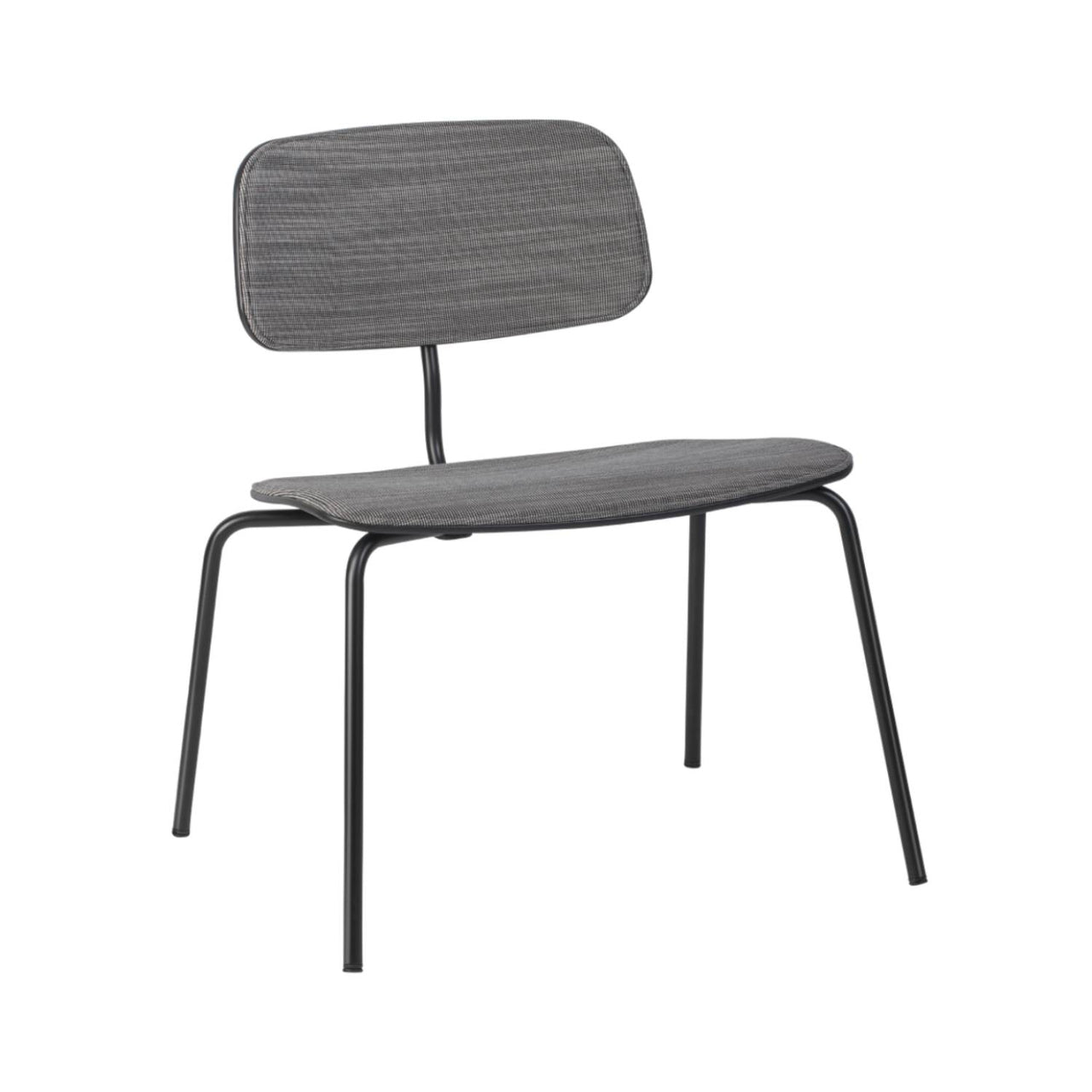 Kevi 2063 Lounge Chair: Powder Coated Black + Front Upholstered + Black Lazure