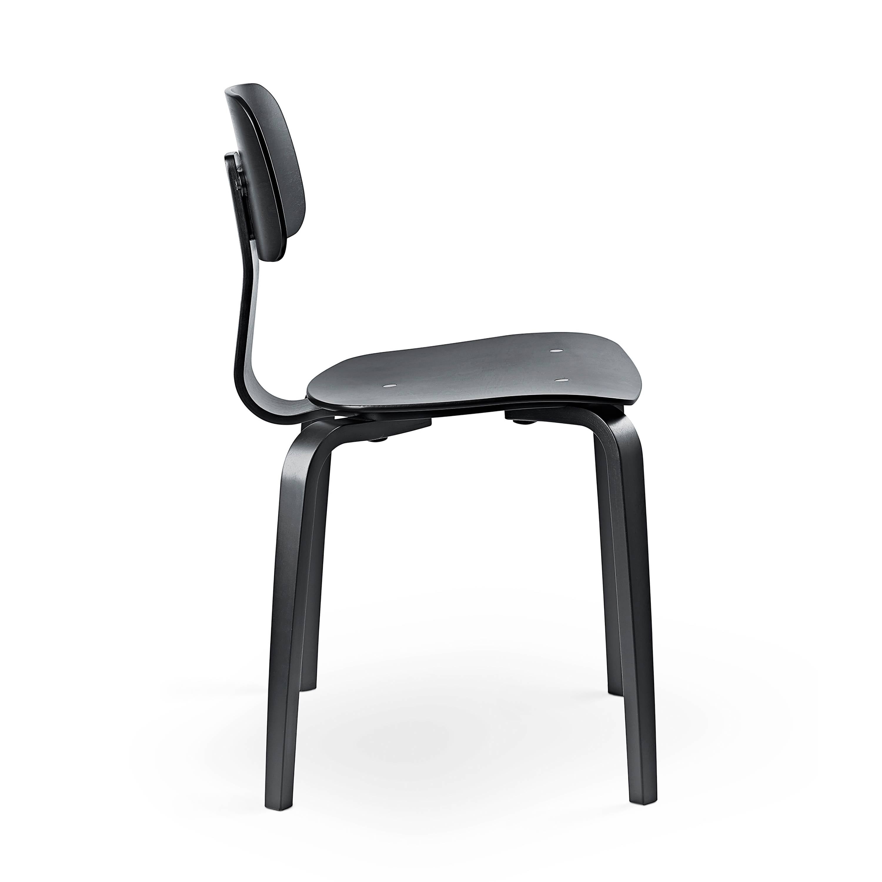 Kevi 2070 Chair: 4-Legs + Black Lazure