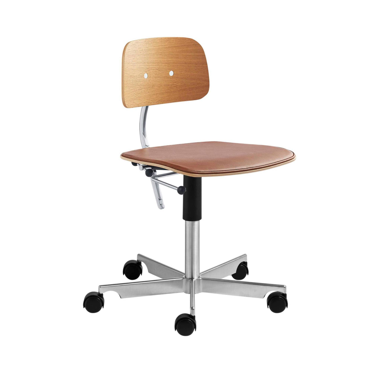 Kevi 2533 Chair: Size A + Seat Upholstered + Veneer - Oak