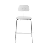 Kevi 2062 Bar Chair: 4-Legs + White Lazure + Polished Chrome