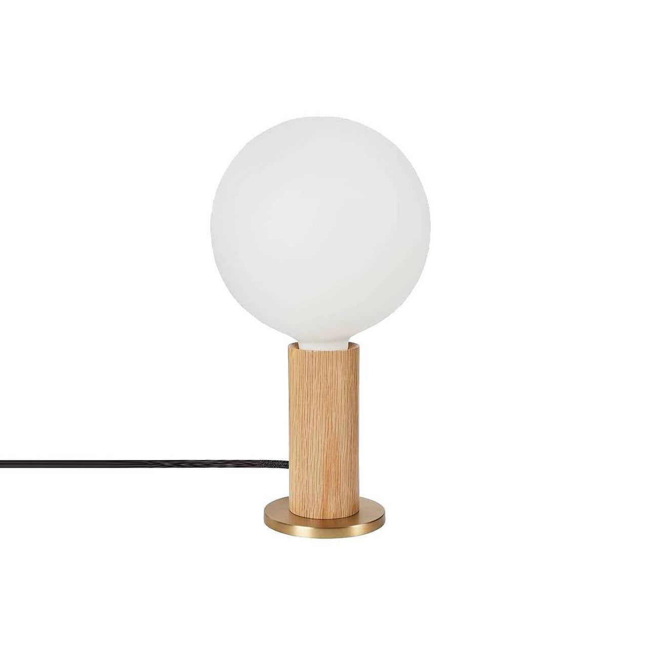 Knuckle Table Lamp: Oak + Sphere IV