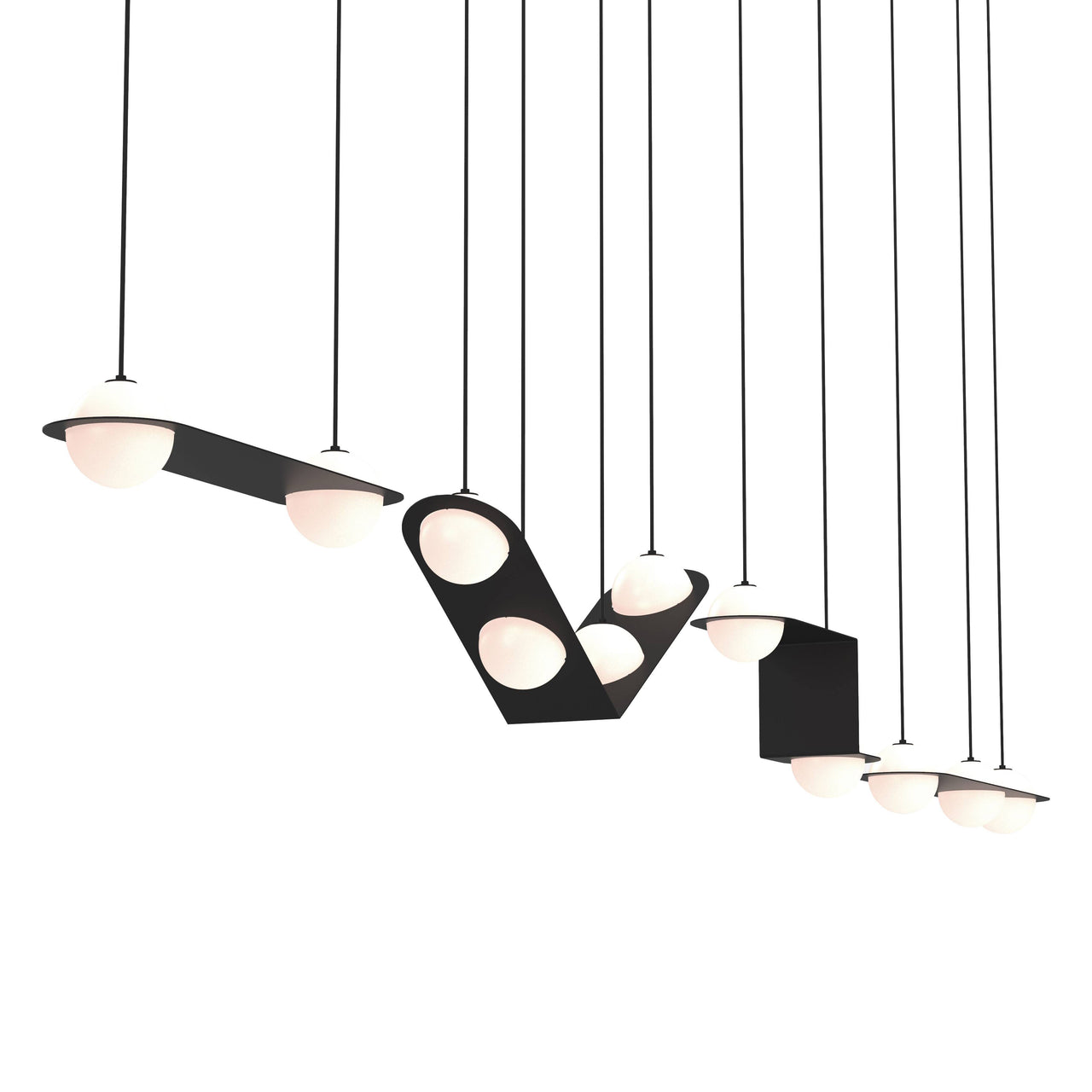 Laurent 15 Suspension Lamp: Black + Black